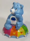 TCFC Care Bears Blue Grumpy Bear Rain Cartoon Character On Rainbow Heart Umbrella Ceramic Coin Bank Collectible