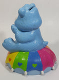 TCFC Care Bears Blue Grumpy Bear Rain Cartoon Character On Rainbow Heart Umbrella Ceramic Coin Bank Collectible