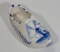 Delft Blue Holland Hand Painted Dutch Windmill Decor Ceramic Clog Shoe Ash Tray