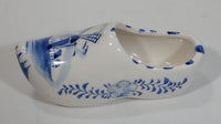 Delft Blue Holland Hand Painted Dutch Windmill Decor Ceramic Clog Shoe Ash Tray