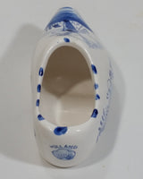 Delft Blue Holland Hand Painted Dutch Windmill Decor Ceramic Clog Shoe Ash Tray