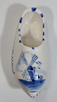 Delft Blue Holland Hand Painted Dutch Windmill Decor Ceramic Clog Shoe Ash Tray