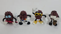 1987 Calrab The California Raisins Music Band PVC Toy Figures Set of 4 Saxophone, Guitar, Singer, Pointing