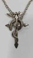 Full Metal Alchemist Snake on Cross Jewelry Pendant on 20" Chain Necklace