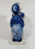 Vintage Delft Blue Holland Dutch Boy and Girl Kissing Hand Painted Ceramic 5" Tall Figurine