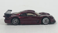 2002 Hot Wheels Mercedes CLK-LM Burgundy Dark Purple Die Cast Toy Car Vehicle