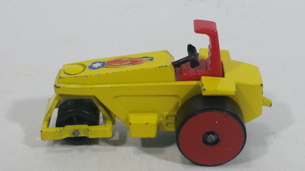 Vintage 1973 Lesney Matchbox Superfast Rod Roller No. 21 Yellow Die Cast Toy Car Construction Equipment Steam Roller Vehicle