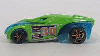 2013 Hot Wheels Triple Track Twister El Superfasto Transparent Blue and Green Plastic Body Die Cast Toy Car Vehicle