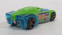 2013 Hot Wheels Triple Track Twister El Superfasto Transparent Blue and Green Plastic Body Die Cast Toy Car Vehicle