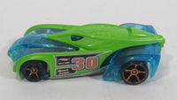 2013 Hot Wheels Triple Track Twister El Superfasto Transparent Blue and Green Plastic Body Die Cast Toy Car Vehicle