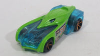 2013 Hot Wheels Triple Track Twister El Superfasto Transparent Blue and Green Plastic Body Die Cast Toy Car Vehicle