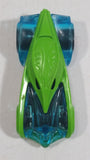 2013 Hot Wheels Triple Track Twister El Superfasto Transparent Blue and Green Plastic Body Die Cast Toy Car Vehicle