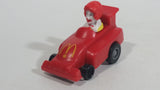 1988 McDonald's Turbo Macs Ronald McDonald Red Toy Pull Back Friction Motorized Plastic Toy Car Vehicle - Happy Meals