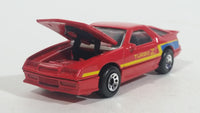 1988 Matchbox 1984 Dodge Daytona Turbo Z Red Die Cast Toy Car Vehicle with Opening Hood