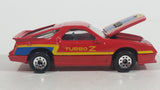 1988 Matchbox 1984 Dodge Daytona Turbo Z Red Die Cast Toy Car Vehicle with Opening Hood