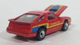 1988 Matchbox 1984 Dodge Daytona Turbo Z Red Die Cast Toy Car Vehicle with Opening Hood