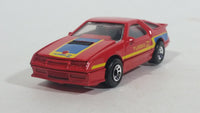 1988 Matchbox 1984 Dodge Daytona Turbo Z Red Die Cast Toy Car Vehicle with Opening Hood