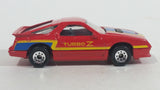 1988 Matchbox 1984 Dodge Daytona Turbo Z Red Die Cast Toy Car Vehicle with Opening Hood