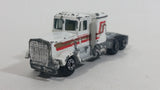 Vintage Yatming Kenworth Semi Tractor Truck 'White Wheels' White Die Cast Toy Car Vehicle