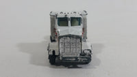 Vintage Yatming Kenworth Semi Tractor Truck 'White Wheels' White Die Cast Toy Car Vehicle