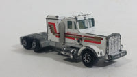 Vintage Yatming Kenworth Semi Tractor Truck 'White Wheels' White Die Cast Toy Car Vehicle