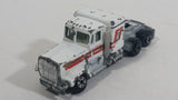 Vintage Yatming Kenworth Semi Tractor Truck 'White Wheels' White Die Cast Toy Car Vehicle