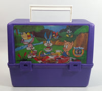 Rare 1991 Warner Bros Tiny Toon Adventures Cartoon Characters Thermos Brand Purple and Pink Lunch Box with Bottle