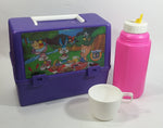 Rare 1991 Warner Bros Tiny Toon Adventures Cartoon Characters Thermos Brand Purple and Pink Lunch Box with Bottle