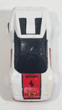 Vintage 1986 Matchbox Burnin Key Cars Ferrari #17 White Red Die Cast Toy Car Vehicle - Made in Macao