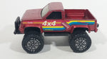 Vintage 1987 Remco Monster 4x4 Truck Dark Red Die Cast Toy Car Vehicle - Good Year Tires, Autolite - Hedman Huslter Hedders