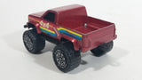 Vintage 1987 Remco Monster 4x4 Truck Dark Red Die Cast Toy Car Vehicle - Good Year Tires, Autolite - Hedman Huslter Hedders