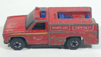 1982 Hot Wheels Flying Colors Rescue Ranger Red Fire Truck Die Cast Toy Car Vehicle - BW - Blue Lights - Treasure Valley Antiques & Collectibles