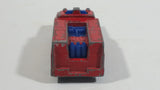 1977 Hot Wheels Flying Colors Emergency Squad Rescue Ranger Dark Red Fire Truck Die Cast Toy Car Vehicle - BW - Blue Lights - Hong Kong