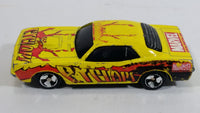 2002 Maisto Marvel Plymouth Hemi Cuda Cyclops Character Yellow Red Die Cast Toy Muscle Car Vehicle