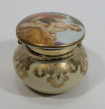 Vintage Gunther Mele Man Courting Woman Small Gold Trim Porcelain Trim Trinket Keepsake Box