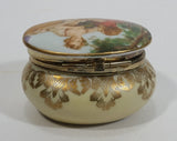 Vintage Gunther Mele Man Courting Woman Small Gold Trim Porcelain Trim Trinket Keepsake Box