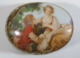 Vintage Gunther Mele Man Courting Woman Small Gold Trim Porcelain Trim Trinket Keepsake Box