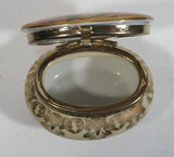 Vintage Gunther Mele Man Courting Woman Small Gold Trim Porcelain Trim Trinket Keepsake Box