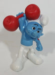 2011 Peyo "Hefty" Weight Lifting Body Builder PVC Toy Figure McDonald's Happy Meal