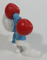 2011 Peyo "Hefty" Weight Lifting Body Builder PVC Toy Figure McDonald's Happy Meal