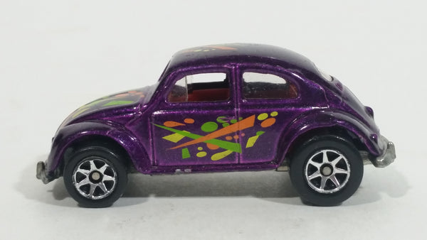 1995 Hot Wheels 1953-57 Volkswagen VW Bug Purple Die Cast Toy Car Vehicle 7 Spoke Wheels Version