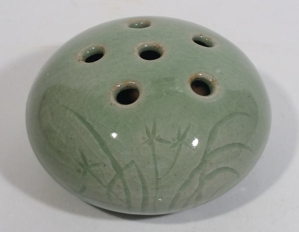 Chojo Green Glazed Ceramic Incense Holder