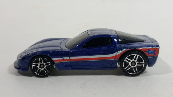 2008 Hot Wheels General Motors Chevrolet Corvette C6 Blue Die Cast Toy Car Vehicle