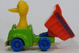 1982 Playskool The Muppets Sesame Street Big Bird Builders Dump Truck Green and Orange Die Cast Toy Car Vehicle