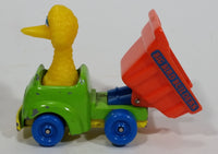 1982 Playskool The Muppets Sesame Street Big Bird Builders Dump Truck Green and Orange Die Cast Toy Car Vehicle