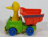 1982 Playskool The Muppets Sesame Street Big Bird Builders Dump Truck Green and Orange Die Cast Toy Car Vehicle