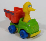 1982 Playskool The Muppets Sesame Street Big Bird Builders Dump Truck Green and Orange Die Cast Toy Car Vehicle