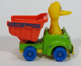 1982 Playskool The Muppets Sesame Street Big Bird Builders Dump Truck Green and Orange Die Cast Toy Car Vehicle