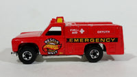 1986 Hot Wheels Workhorses Rescue Ranger Red Fire Truck Die Cast Toy Car Vehicle - Yellow lights