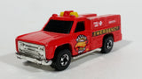 1986 Hot Wheels Workhorses Rescue Ranger Red Fire Truck Die Cast Toy Car Vehicle - Yellow lights